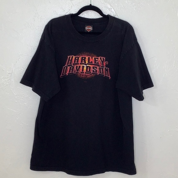 Harley Davidson Logo on fire Louisiana SS t shirt size 2X - Picture 2 of 12
